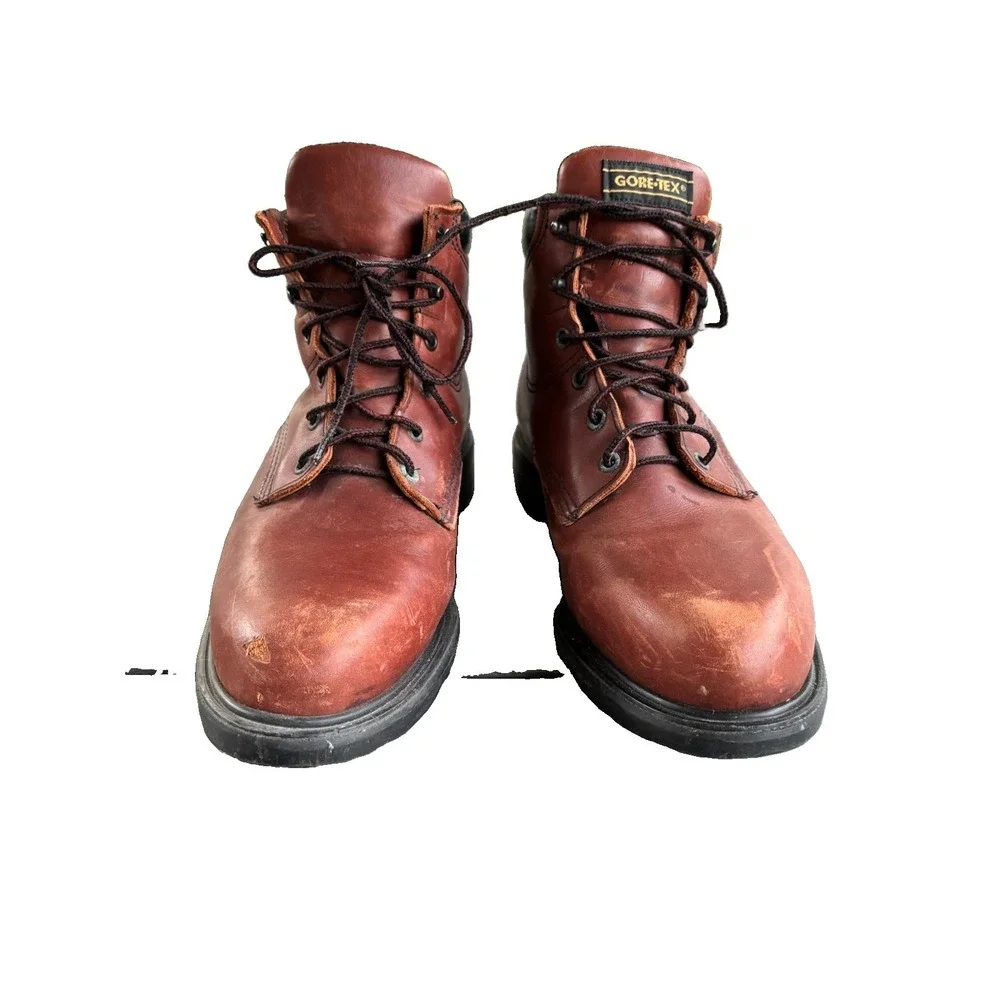 Vintage Red Wing Shoes D 9 1/2 GORE-TEX Boots Brown 1227 Mens MADE IN USA
